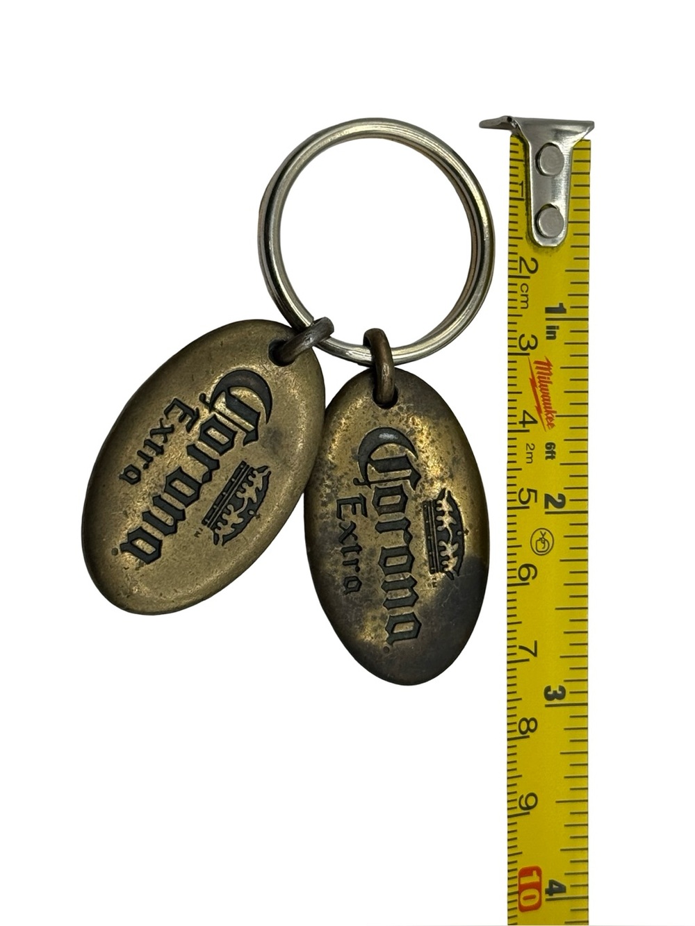 Vintage Corona Brass Oval Keyring